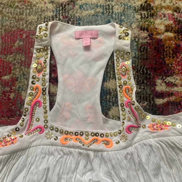 Lily pulitzer white crinkle tunic/ dress small - Picture 4 of 6